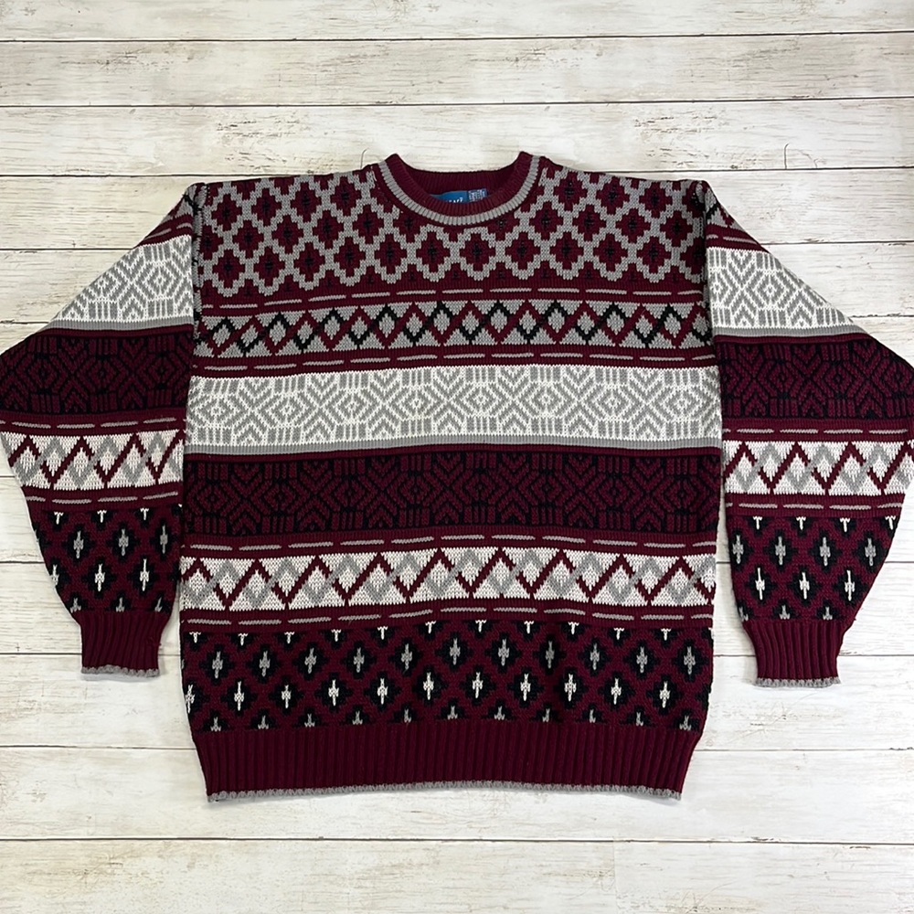 Vintage Towncraft mixed print sweater, large